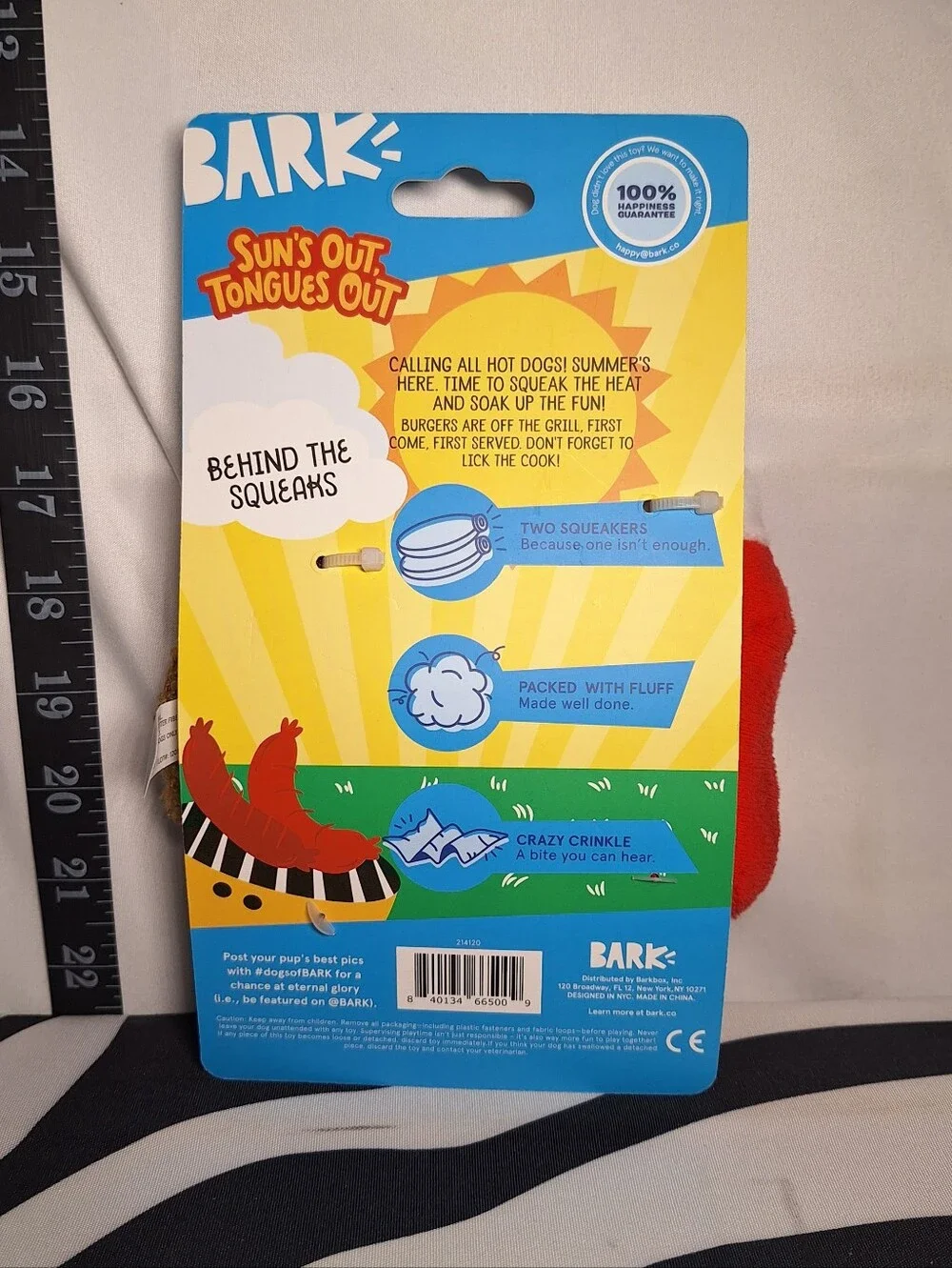 NWT Bark Cookout Burger And Ketchup Dog Toy XS-S